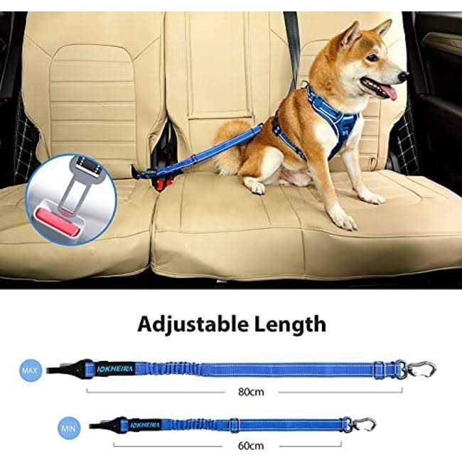 IOKHEIRA Dog Seat Belt Car Harness Seatbelt Car Reflective Bungee - Nail Gallerys