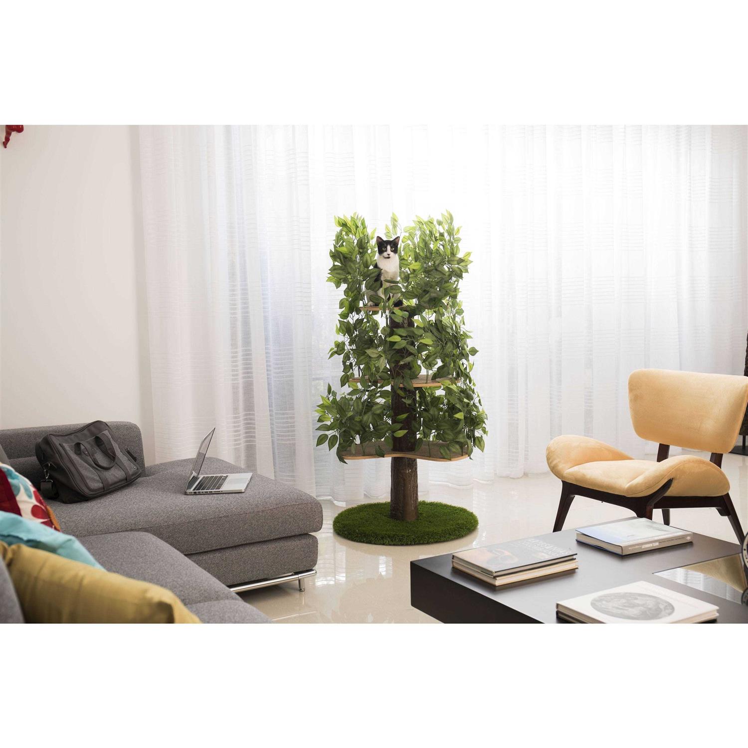 On2Pets Cat Tree with Leaves Cat House & Cat Activity Tree - Nail Gallerys