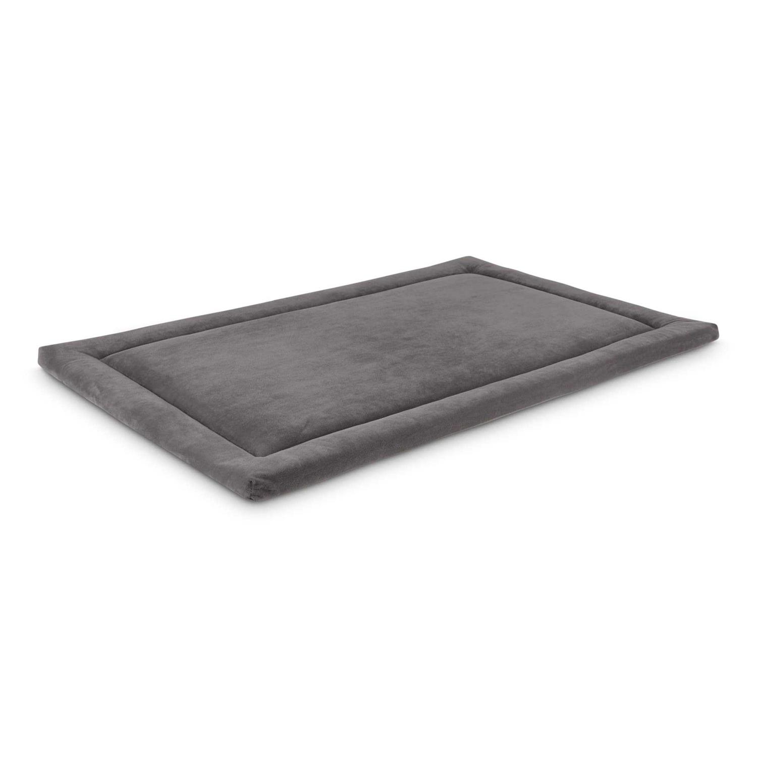 EveryYay Essentials Happy Place Dark Grey Velvet Dog Crate Mat and Pet Bed - Nail Gallerys