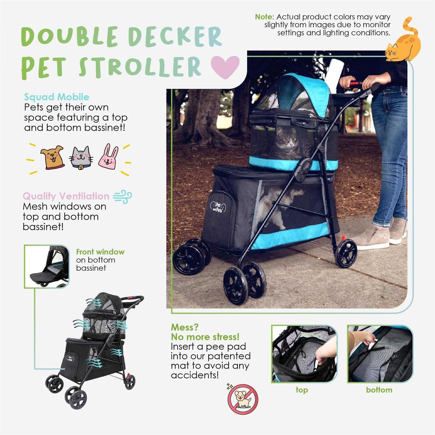Petique Double Decker Pet Stroller - Nail Gallerys