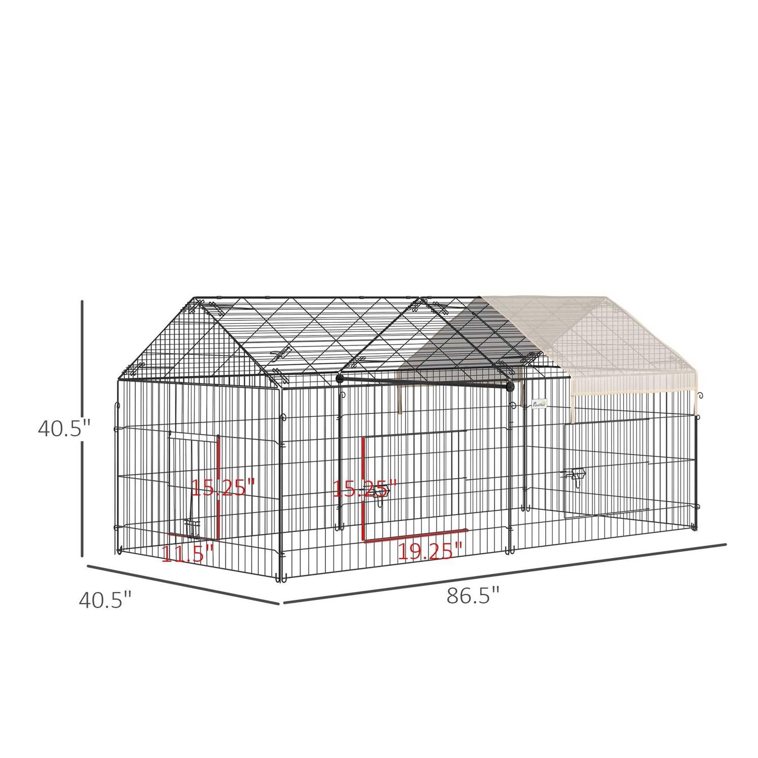 PawHut Outdoor Metal Kennel Enclosure for Small Animals, Utilizable as Rabbit or Chicken Run - Nail Gallerys