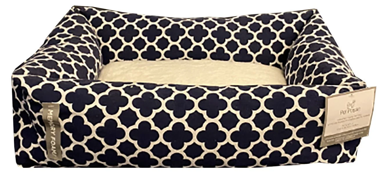 Memory Foam Rectangle Bed With Sherpa Lining - Nail Gallerys