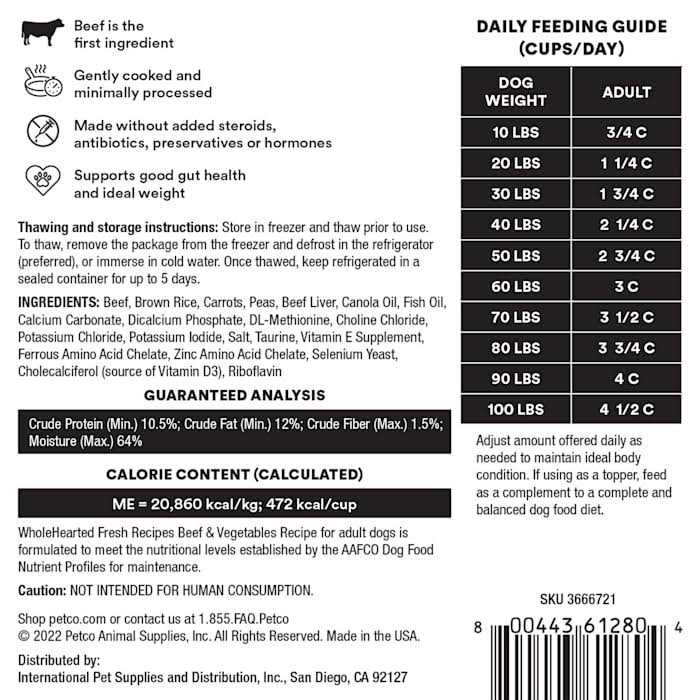 WholeHearted Fresh Frozen Beef Recipe Dog Food - Nail Gallerys
