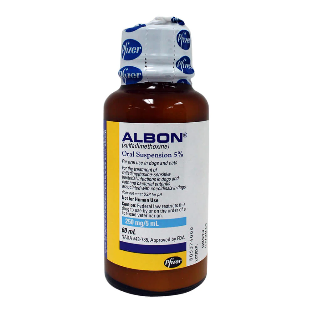 Rx Albon 5% (sulfadimethoxine) Oral Suspension for Dogs & Cats - Nail Gallerys