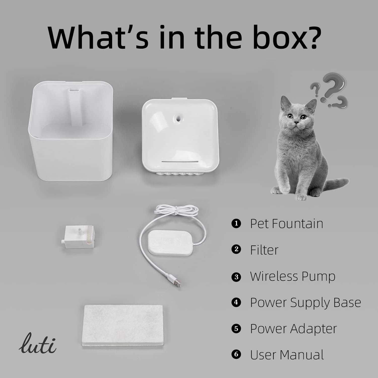 luti cat water fountain wireless,luti pet water fountain for Cats inside with wireless pump,super quiet cat water fountain for cat - Nail Gallerys
