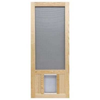 36 in. x 80 in. Chesapeake Series Reversible Wood Screen Door with Extra-Large Pet Flap - Nail Gallerys