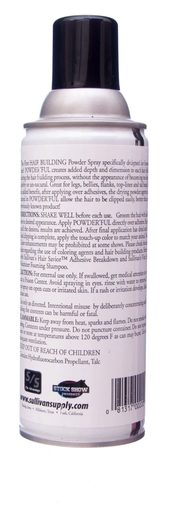 Sullivan's Powder'ful Livestock Hair Thickening Powder, White, 9.5 oz - Nail Gallerys