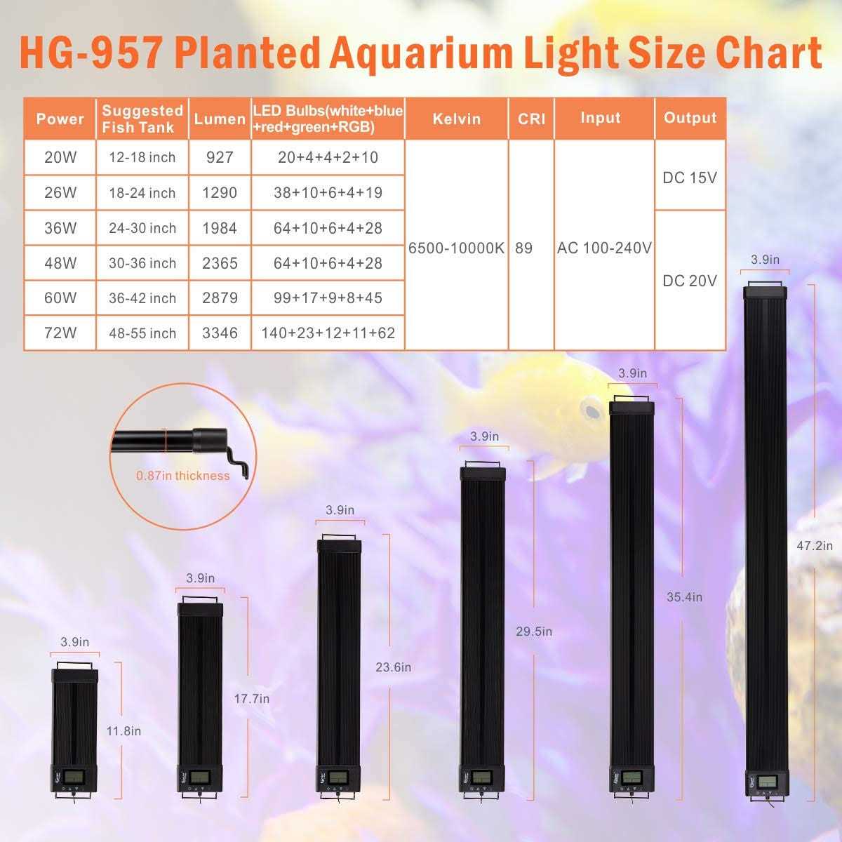 Hygger Auto On Off LED Aquarium Light Extendable 7 Colors Full Spectrum Light Fixture for Freshwater Planted Tank Build - Nail Gallerys