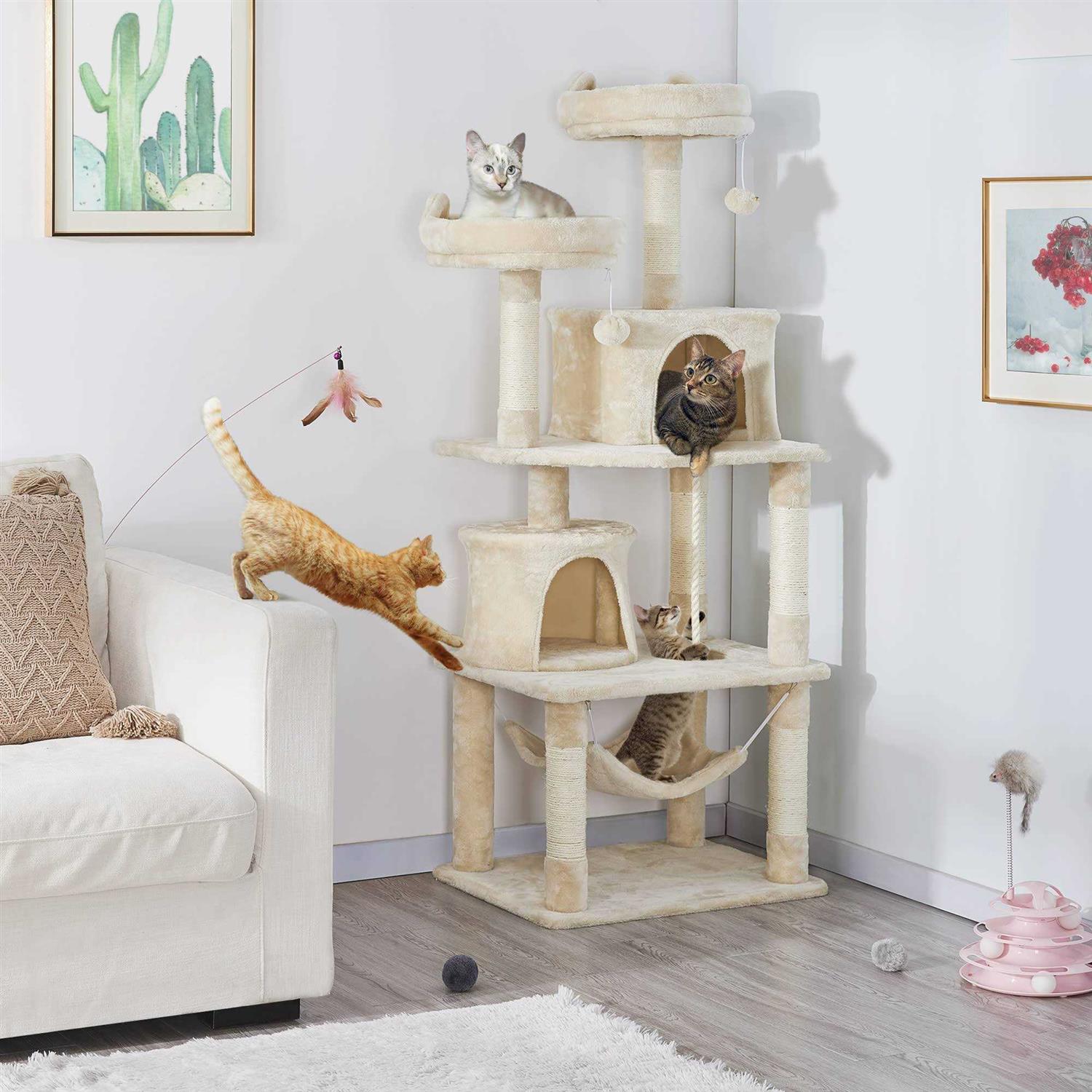 Topeakmart 4-Level Large Cat Tree Condo with 2 Perches - Nail Gallerys