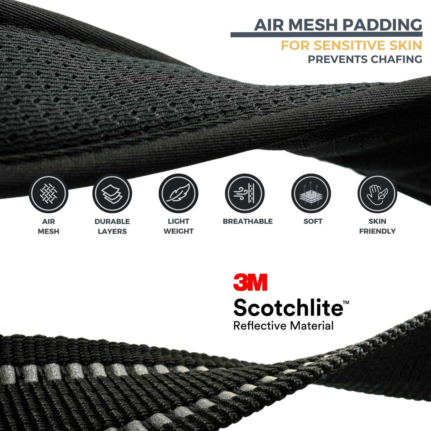 Premium Dog Collar Apple Airtag Holder – Adjustable Heavy Duty 3M Reflective No Chafing Ultra Soft Air Mesh Padded w/Quick Release Buckle Pet - Nail Gallerys