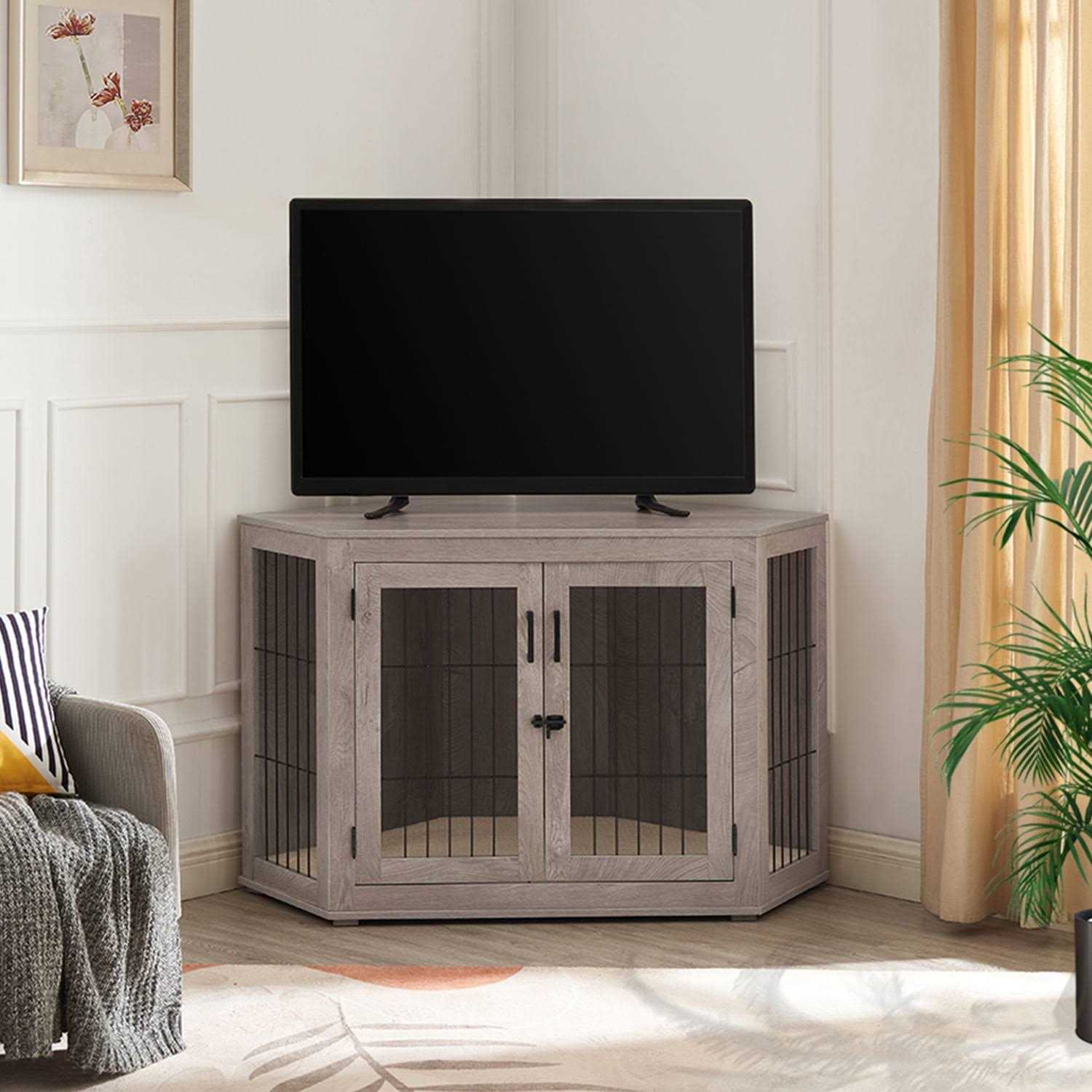 beeNbkks Large Corner Dog Crate Double Doors EV1050 - Nail Gallerys