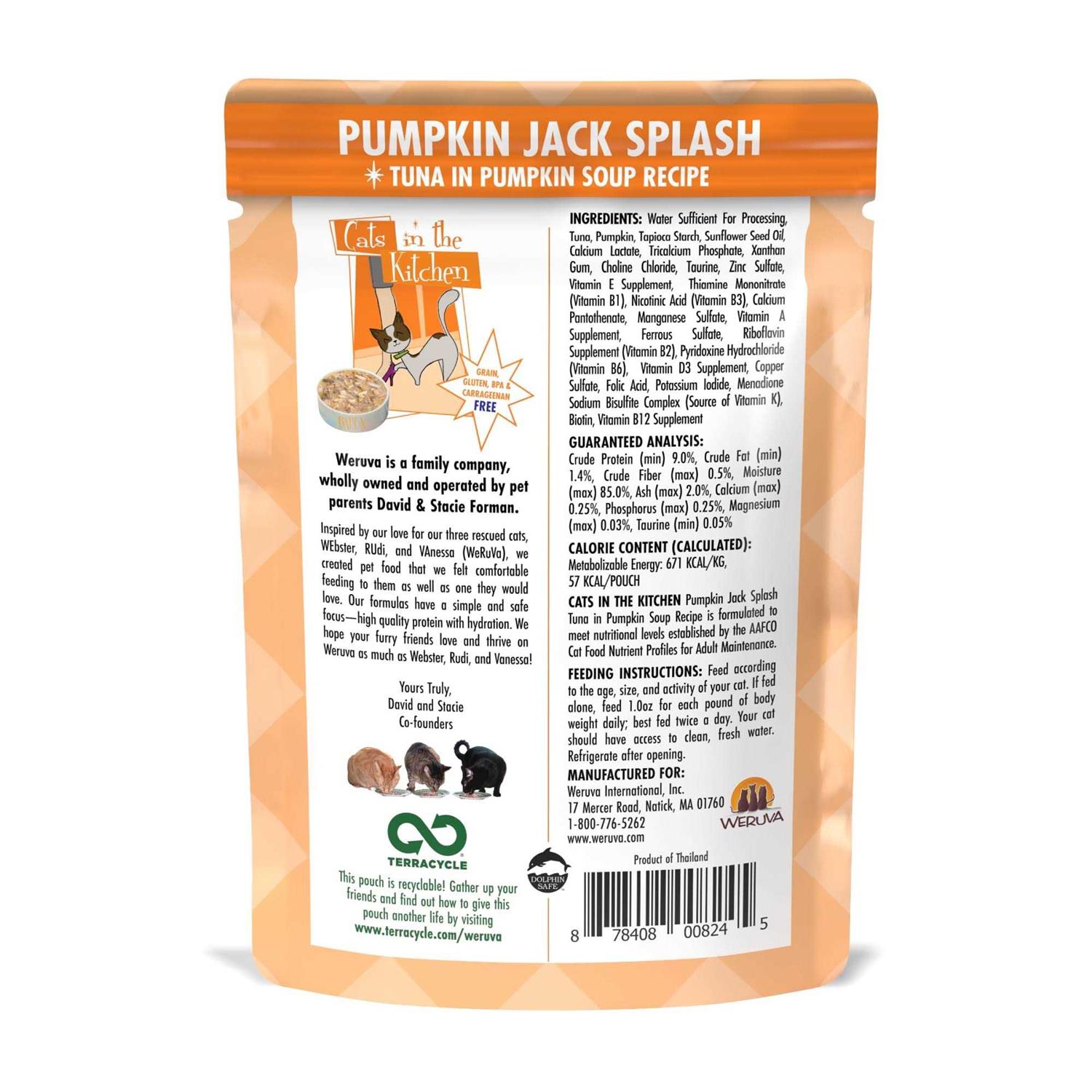 Weruva Cats in the Kitchen Pumpkin Jack Splash Pouches Wet Cat Food - Nail Gallerys