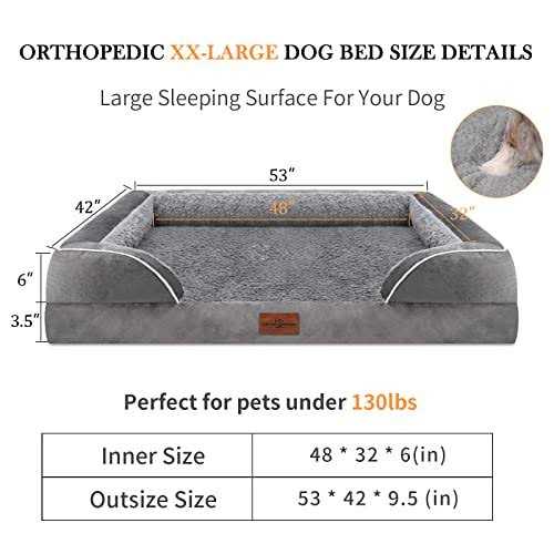 Comfort Expression Jumbo Dog Bed for Extra Large Dogs Waterproof Orthopedic Dog Bed - Nail Gallerys