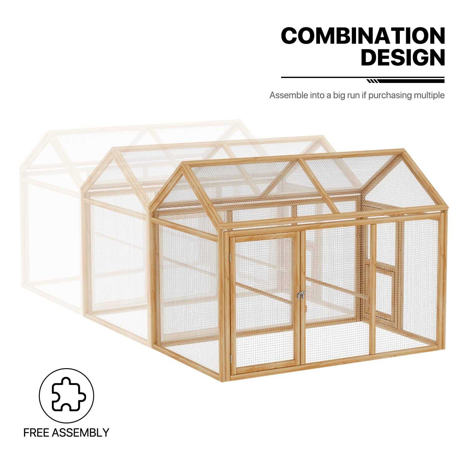 MoNiBloom Outdoor Chicken Coop Large Hen House Poultry Cage with Roosting Rods - Nail Gallerys
