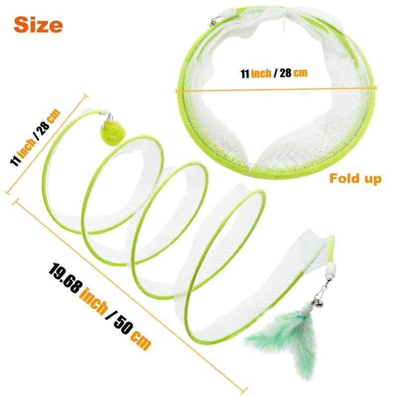 CATENEED S Type Cat Tunnel Toy Folded Cat Tunnel Spring Toy - Nail Gallerys