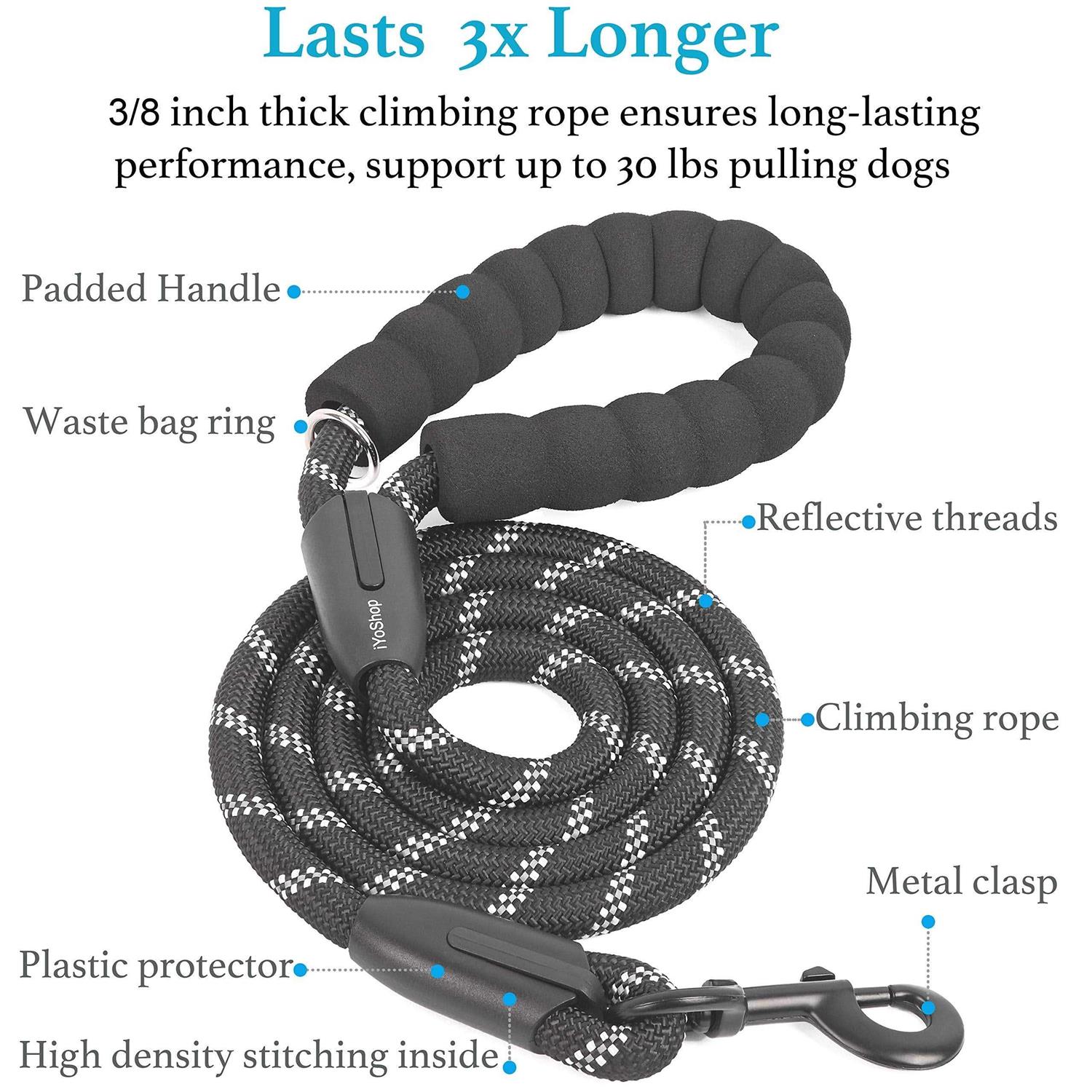 iYoShop Double Dog Leash 360 Swivel No Tangle Dual Dog Walking Leash - Nail Gallerys