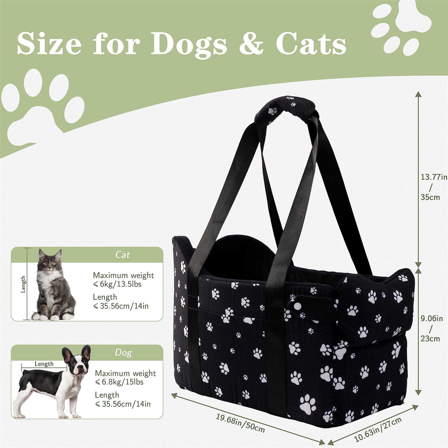 Cullaby Small Dog Car Seat Center Console for Small Dogs Under 15 lbs, Dog Booster Car Seat, Safe and Comfortable Pet Car Seat P - Nail Gallerys