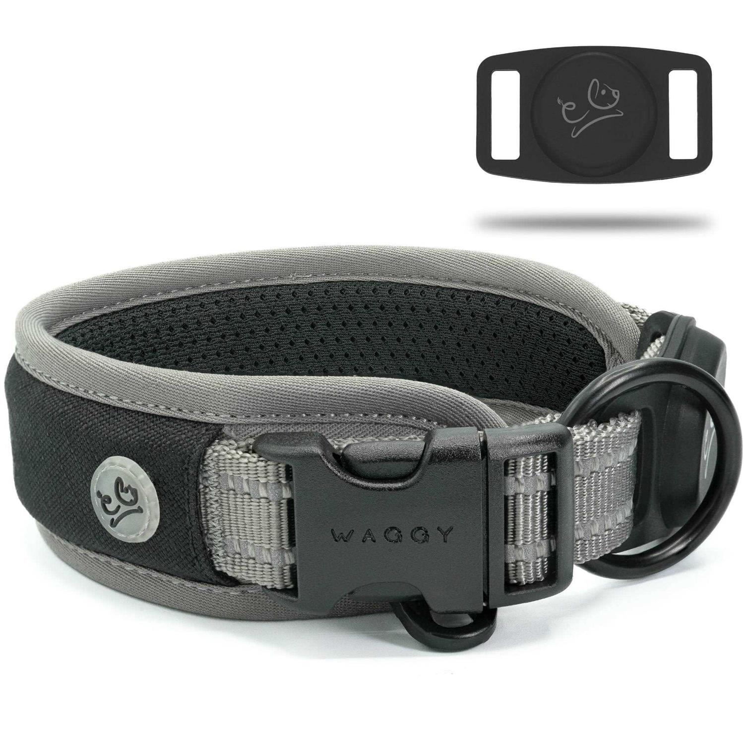 Premium Dog Collar Apple Airtag Holder – Adjustable Heavy Duty 3M Reflective No Chafing Ultra Soft Air Mesh Padded w/Quick Release Buckle Pet - Nail Gallerys