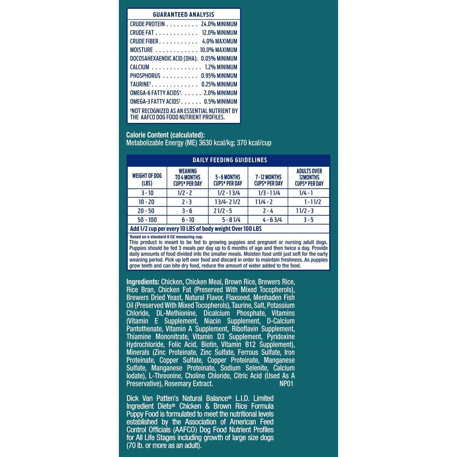 Natural Balance Limited Ingredient Diets Puppy Chicken & Brown Rice Dry Dog Food - Nail Gallerys