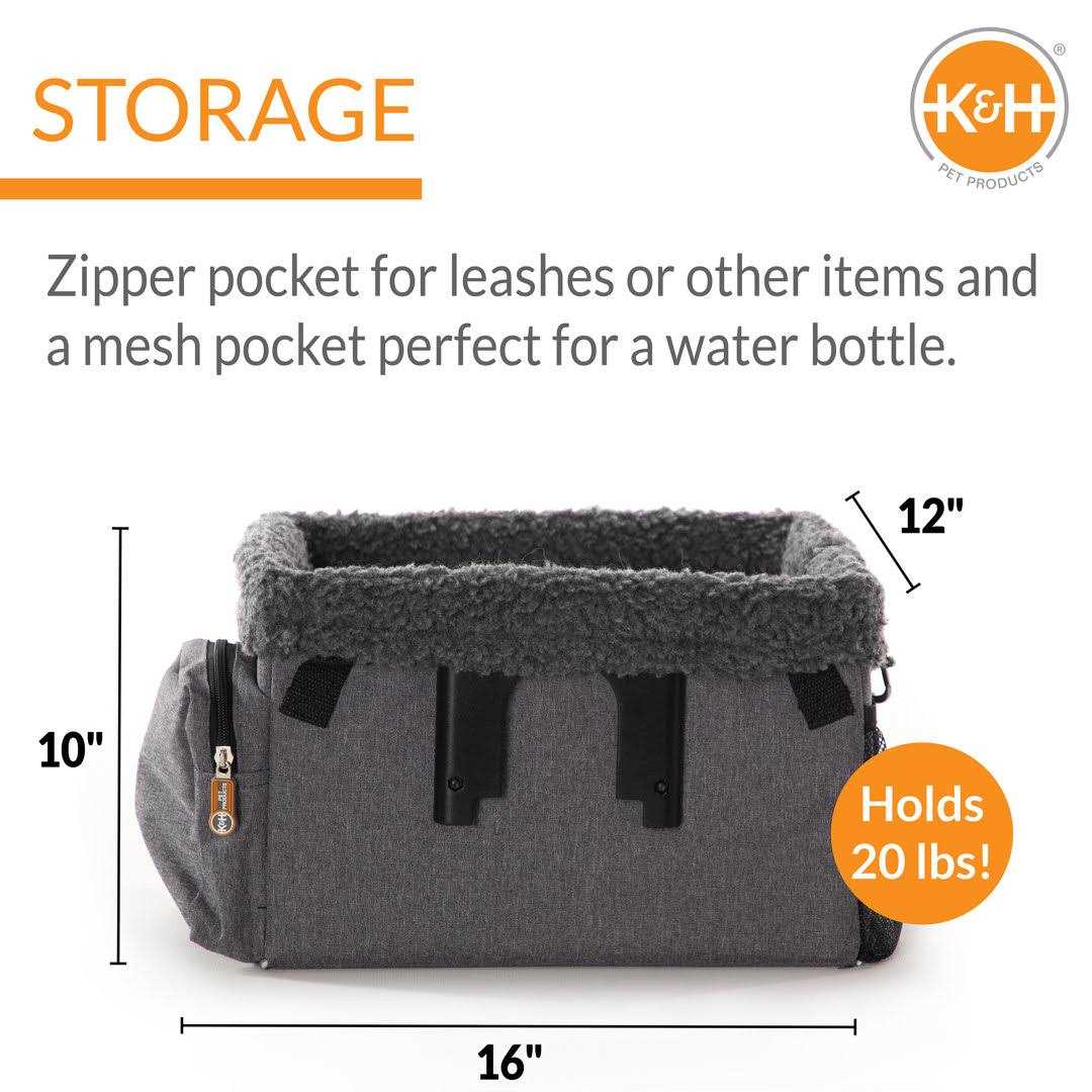 K&H Pet Products Travel Bike Basket for Pets Gray - Nail Gallerys