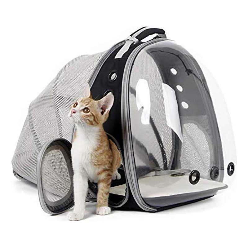 halinfer Front Expandable Cat Backpack Carrier, Fit up to 20 lbs, Space Capsule Bubble Window Pet Carrier Backpack for Large Fat Cat and Small Puppy - Nail Gallerys