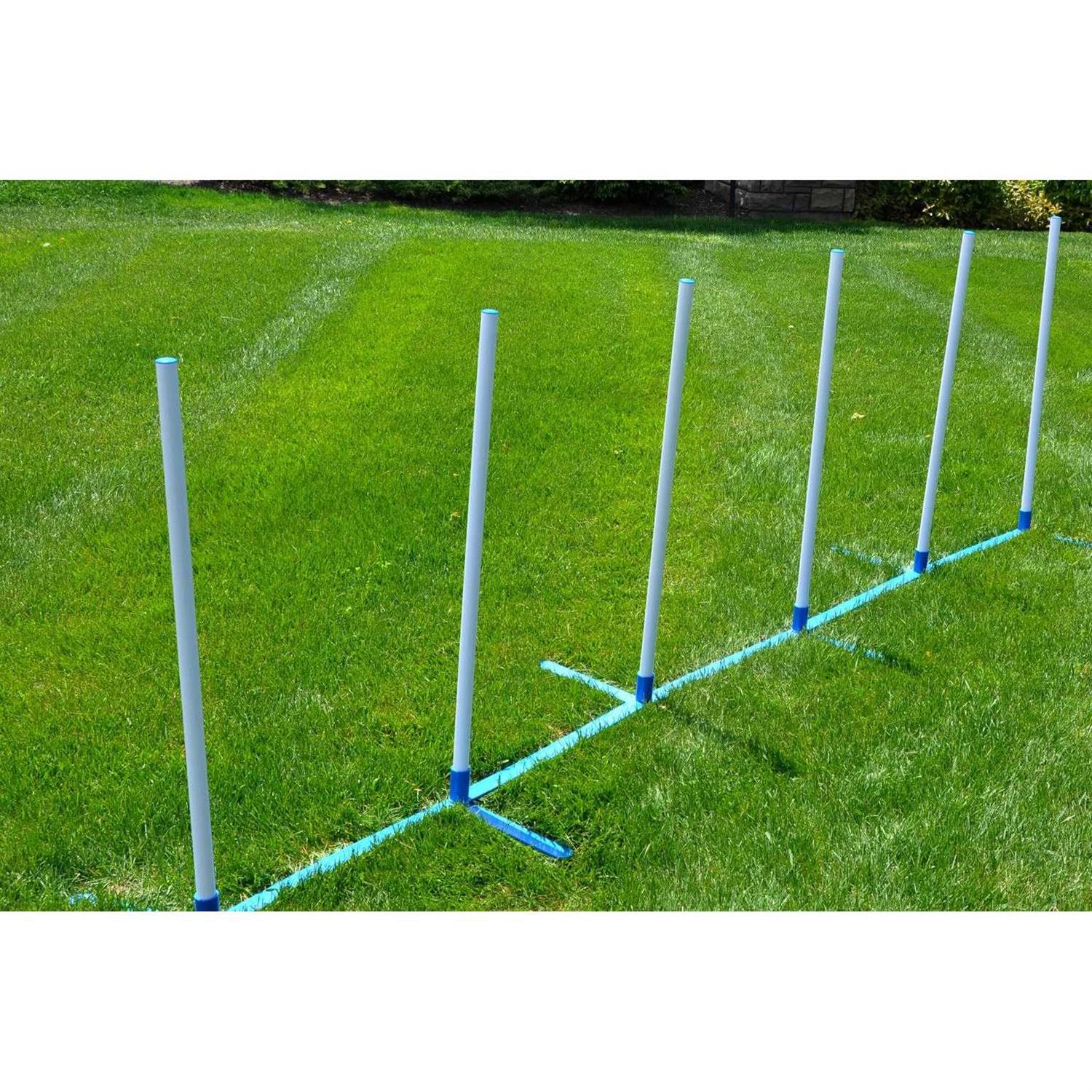 Cool Runners Agility Weave Poles Adjustable 6 Pole Set with Carrying Case and Grass Stakes - Nail Gallerys