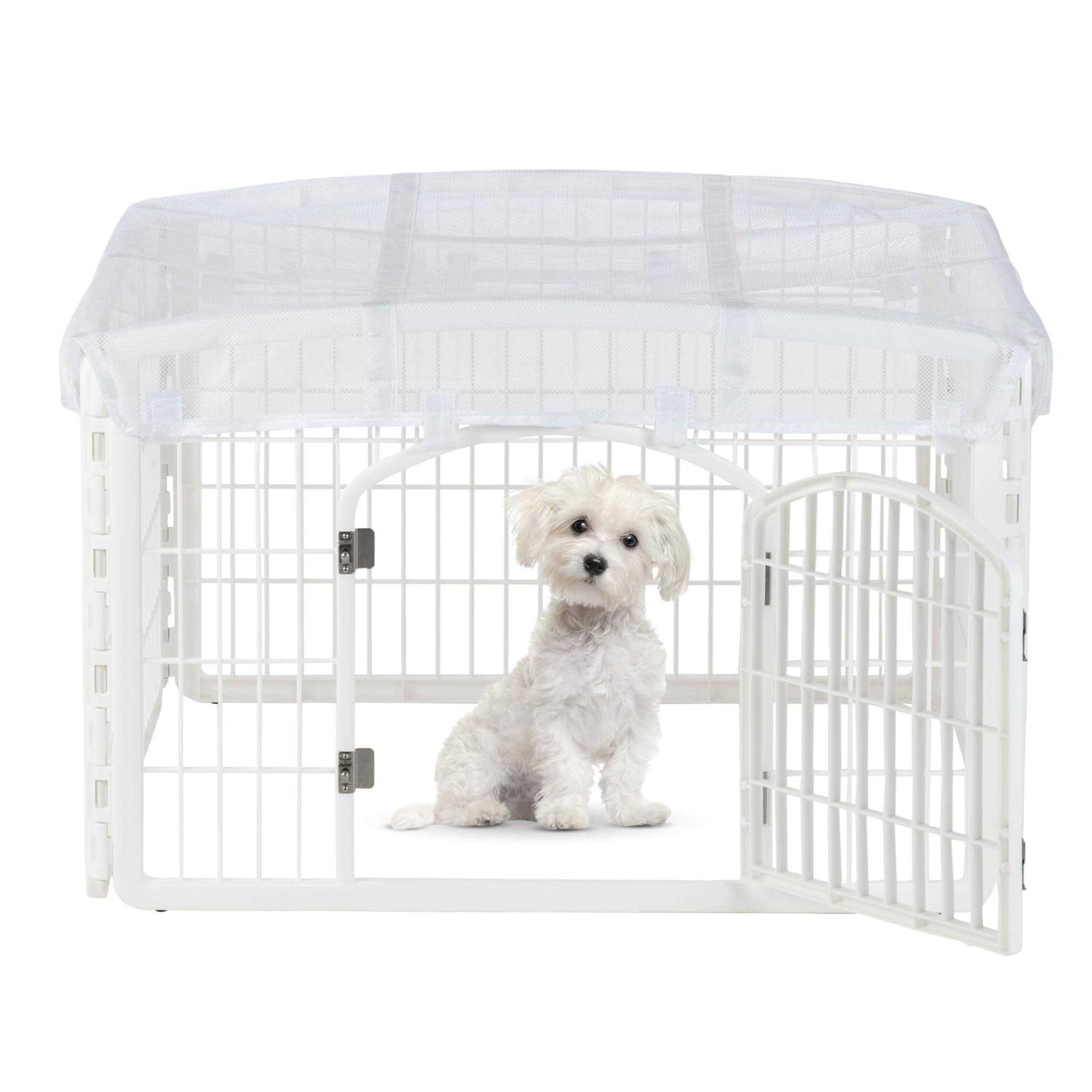 Iris USA 24” 4-Panel Exercise Pet Playpen Mesh Roof - Nail Gallerys