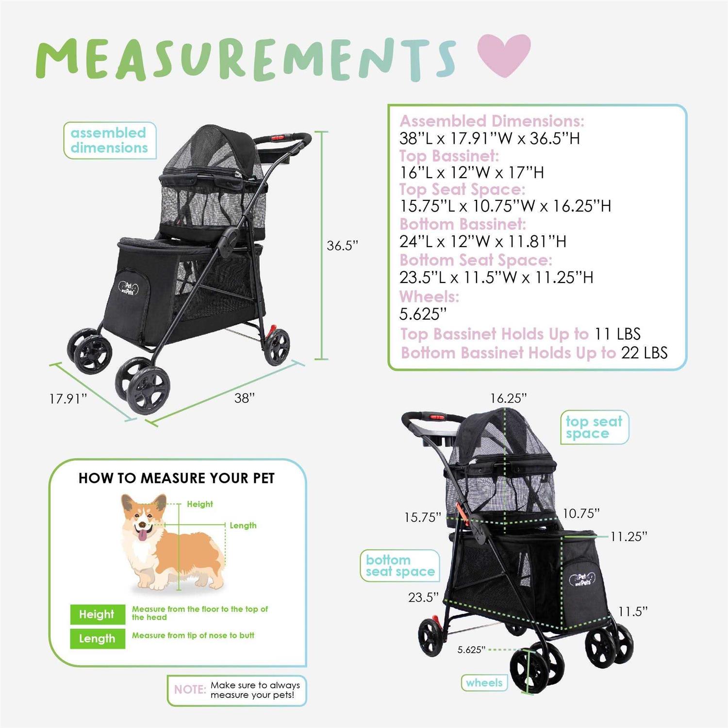 Petique Double Decker Pet Stroller - Nail Gallerys