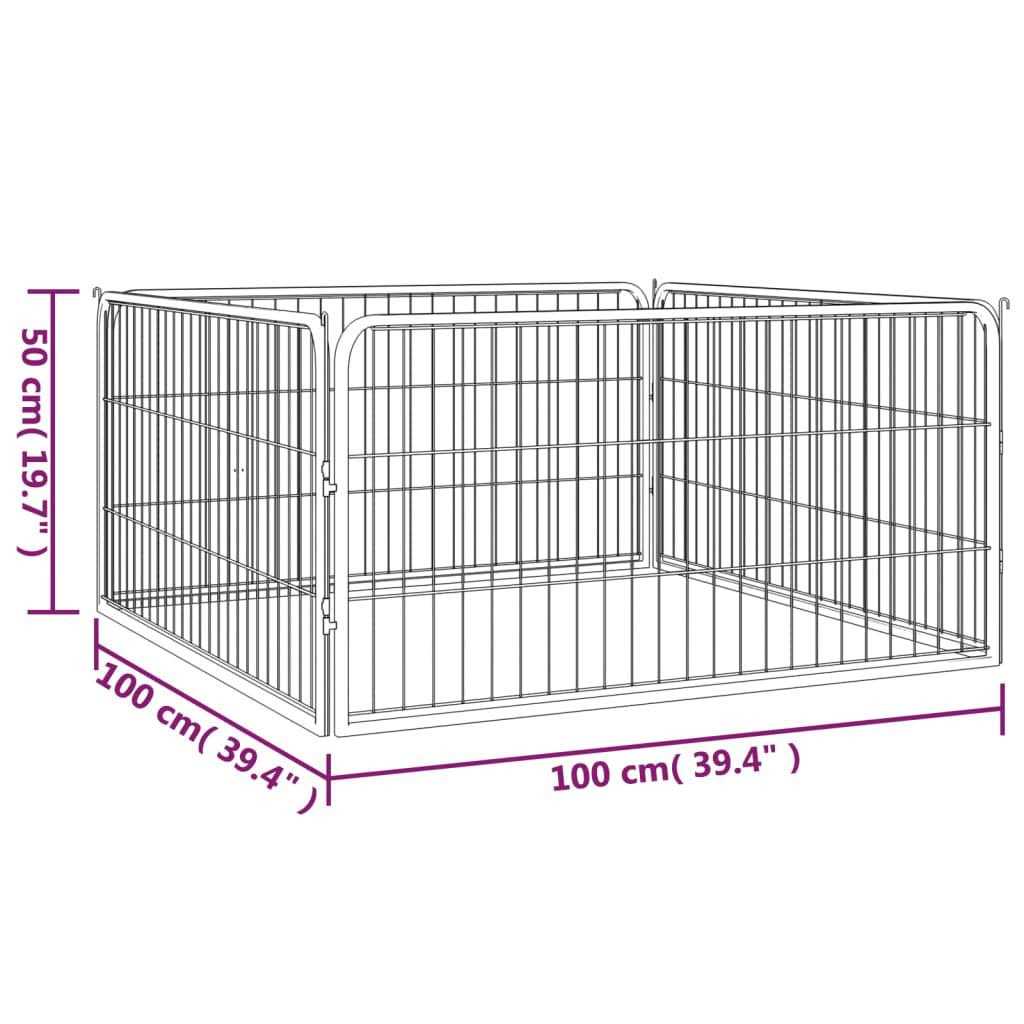 vidaXL Dog Playpen 4 Panels Black Powder-coated Steel - Nail Gallerys
