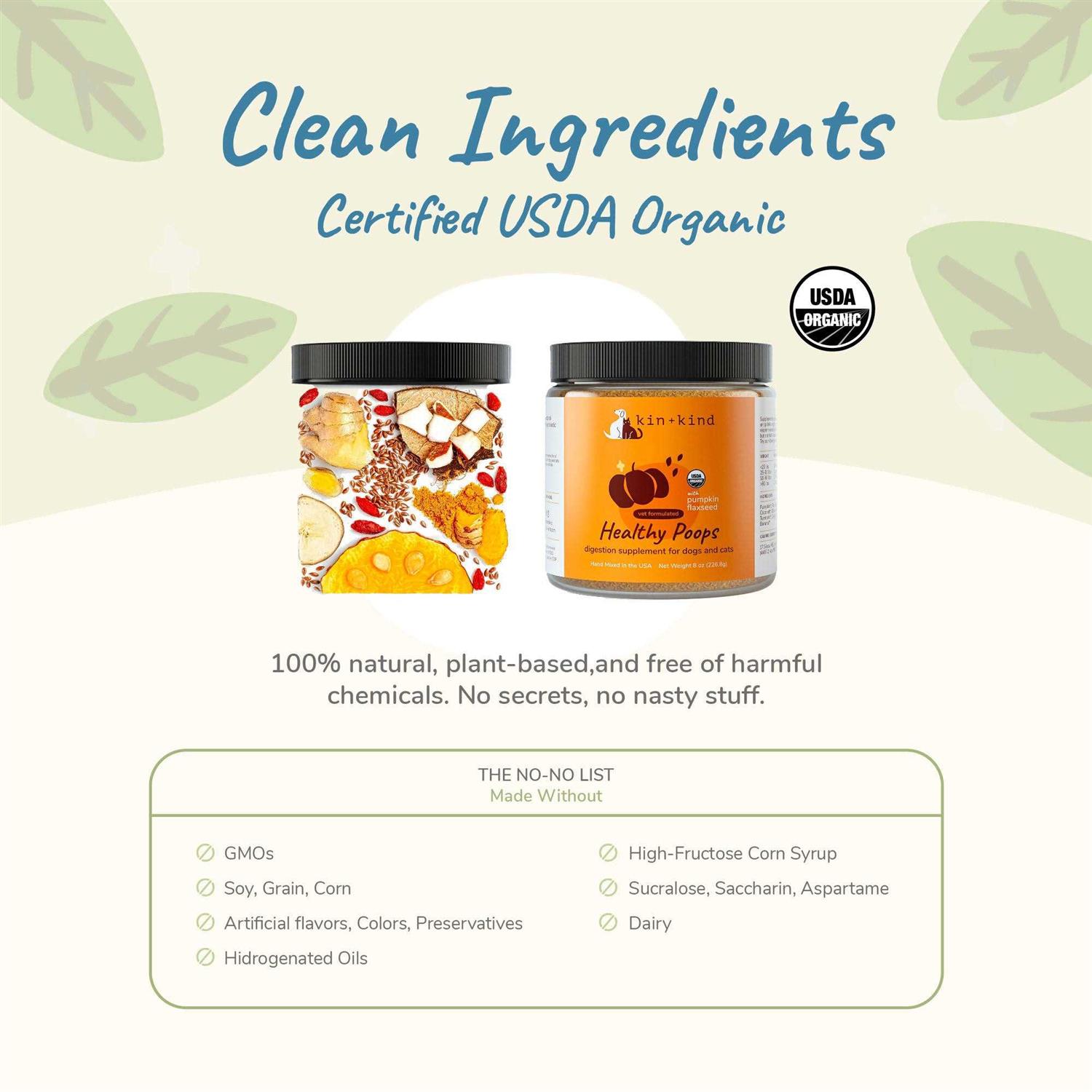 kin+kind Organic Healthy Poops Dog & Cat Supplement - Nail Gallerys