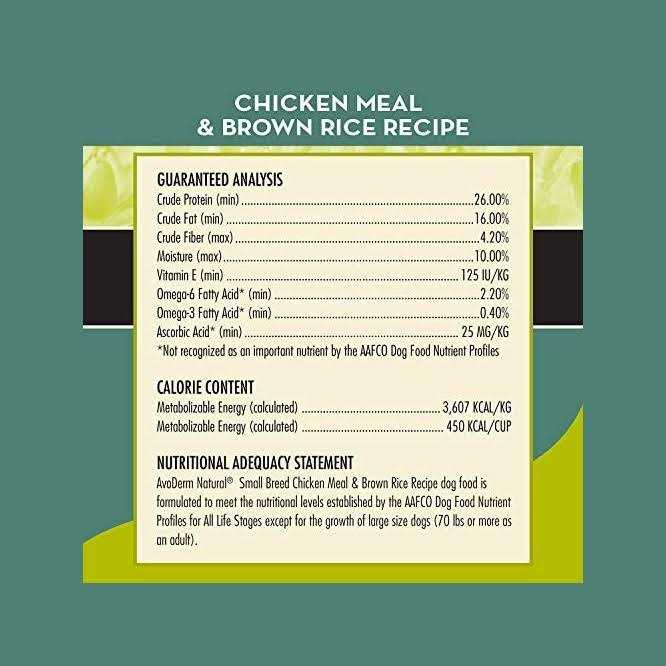 AvoDerm Natural Chicken Meal & Brown Rice Small Breed Adult Dog Food - Nail Gallerys