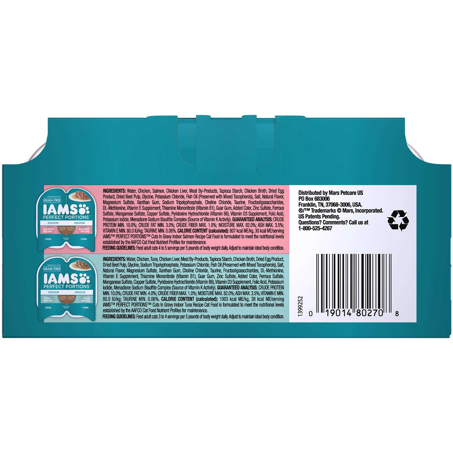 Iams Perfect Portions Indoor Grain Free Wet Cat Food Cuts in Gravy Tuna Recipe - Nail Gallerys