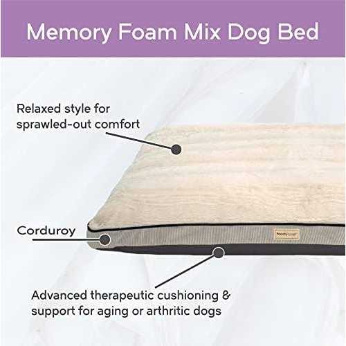 Pooch Planet Large Memory Foam Mix Dog Bed Plush Mattress w/Removable Washable Cover - Nail Gallerys