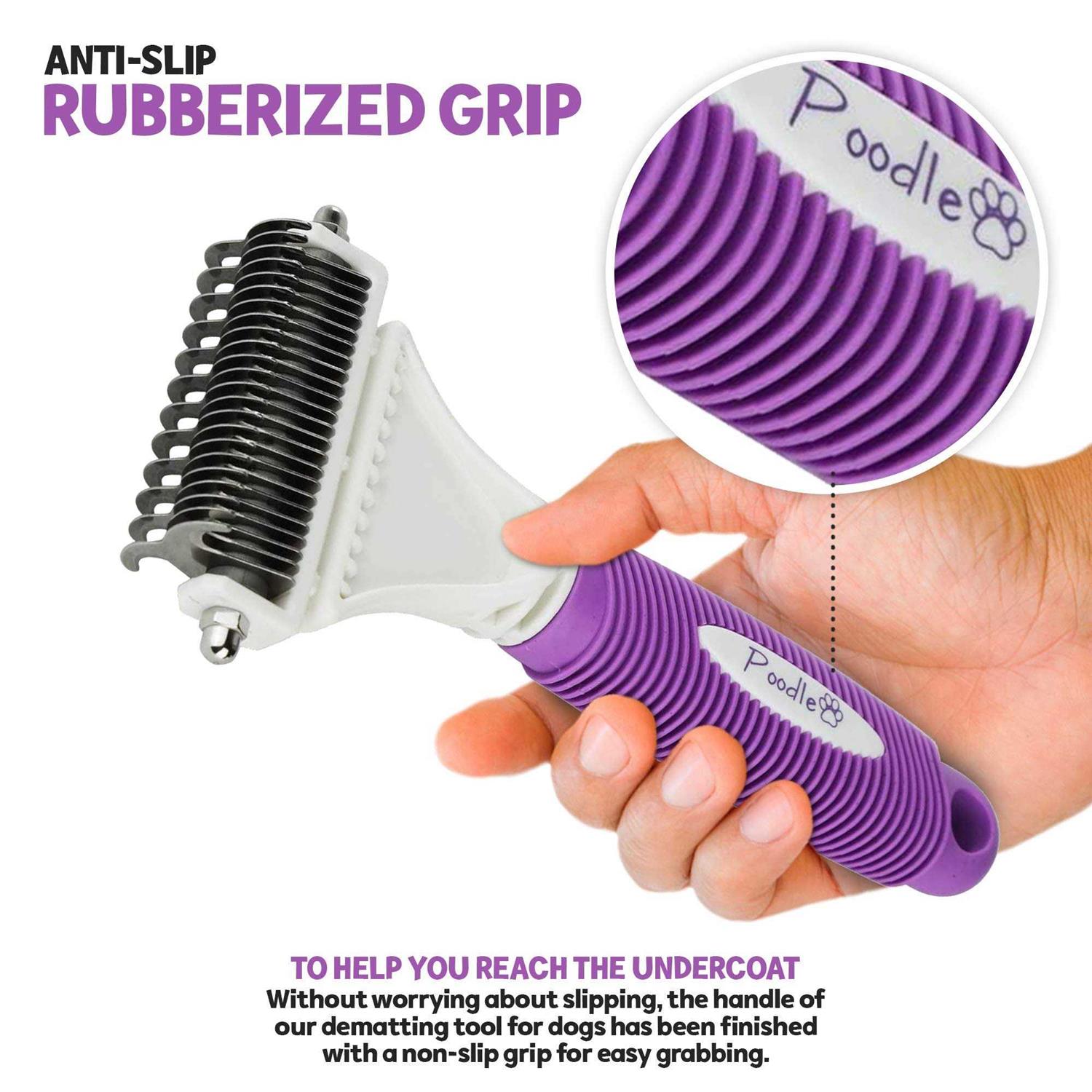 Poodle Pet Dematting Comb for Dogs Handheld Undercoat Dematter Rake Grooming Tool for Long or Short Hair - Nail Gallerys