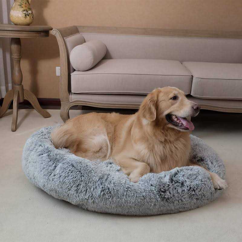 coohom Oval calming Donut cuddler Dog Bed,Shag Faux Fur cat Bed Washable Round Pillow Pet Bed for Small Medium Dogs - Nail Gallerys