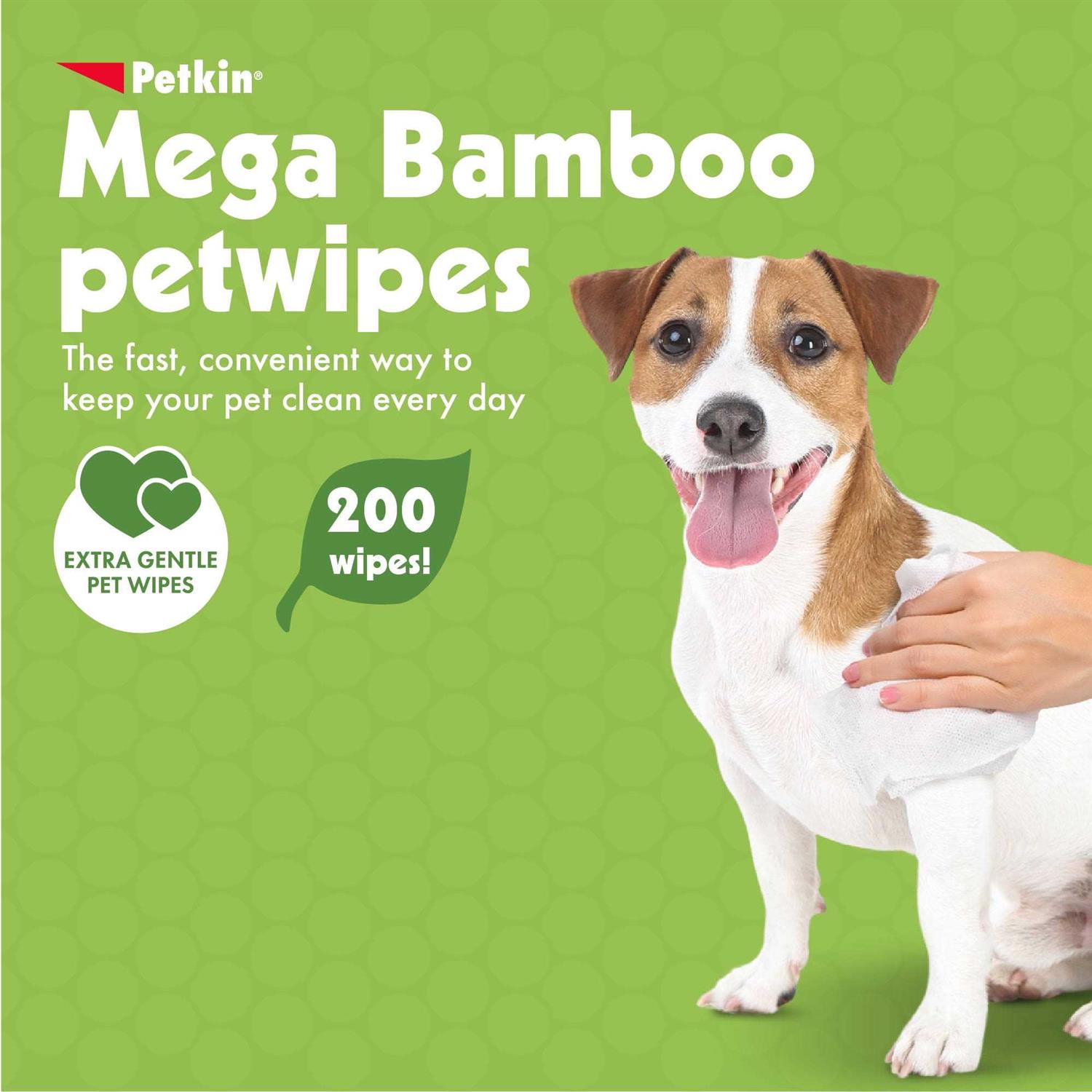 Petkin Mega PetWipes, 200 Wipes Bamboo Pet Wipes for Dogs and Cats - Nail Gallerys