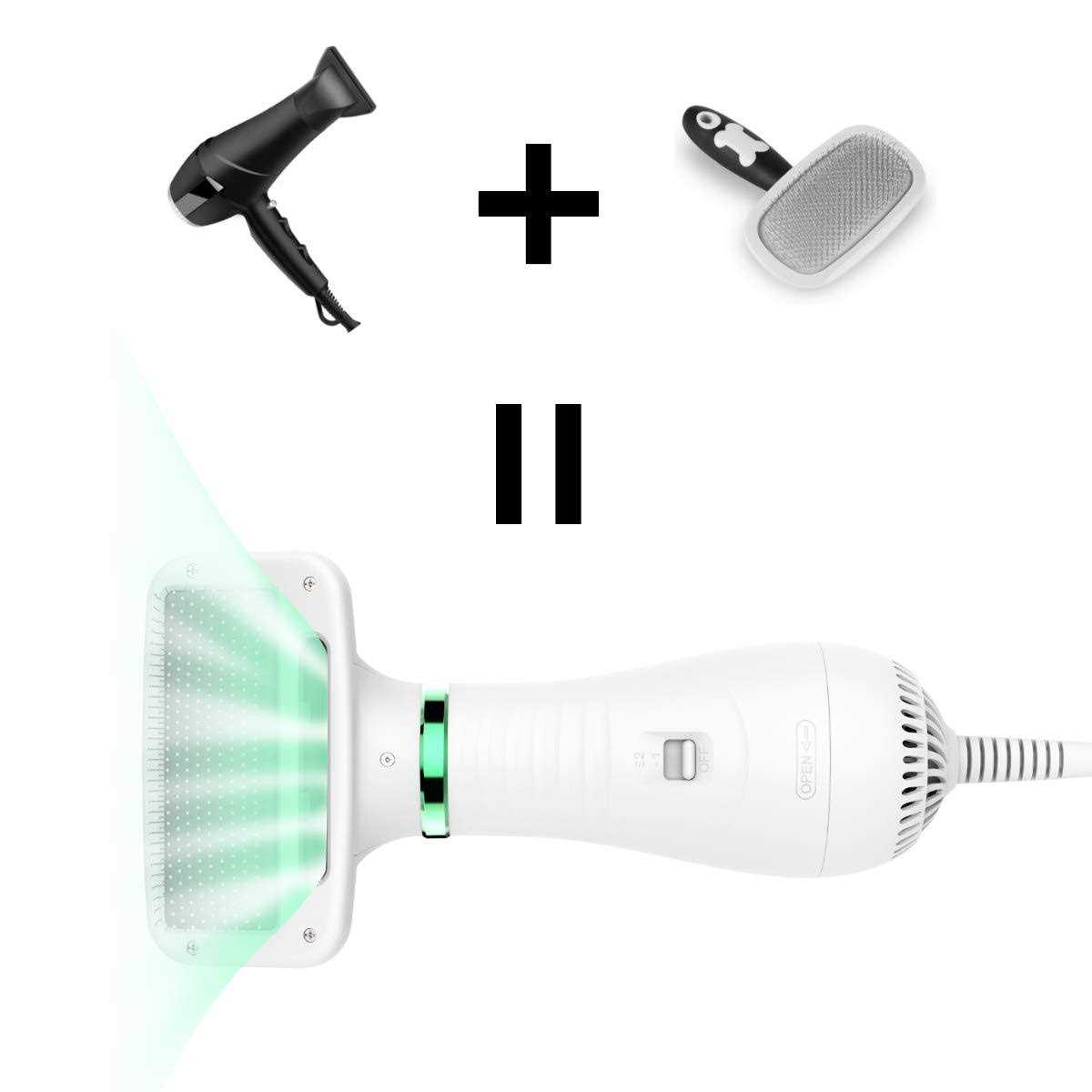 LIVEKEY Pet Hair Dryer, 2 in 1 Pet Grooming Hair Dryer with Slicker Brush, Home Dog Hair Dryer with Adjustable 2 Temperatures Settings, for Small and - Nail Gallerys