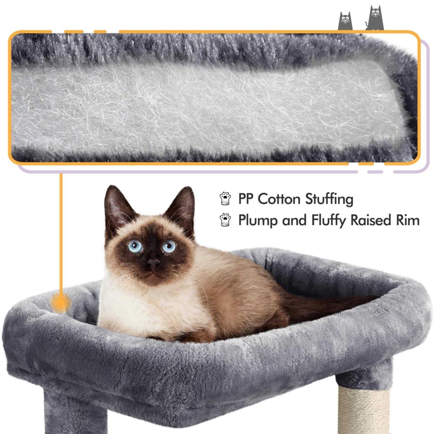 Topeakmart Gray Cat Tree with Two Condos - Nail Gallerys