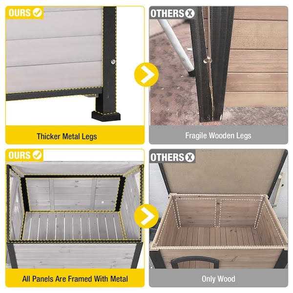 Aivituvin Outdoor Dog House with Porch Strong Iron Frame - Nail Gallerys