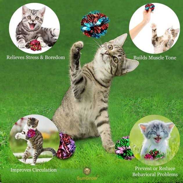 SunGrow Kitty Crinkle Balls Indoor Toys for Cat & Kitten - Nail Gallerys