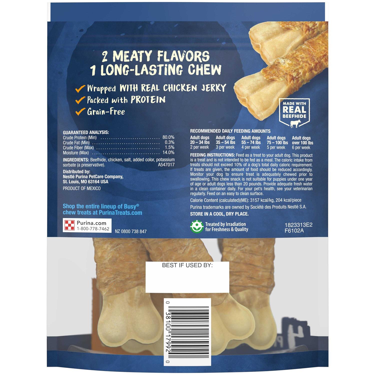 Purina Busy Jerky Wraps Beefhide & Chicken Dog Treats 4 Count - Nail Gallerys