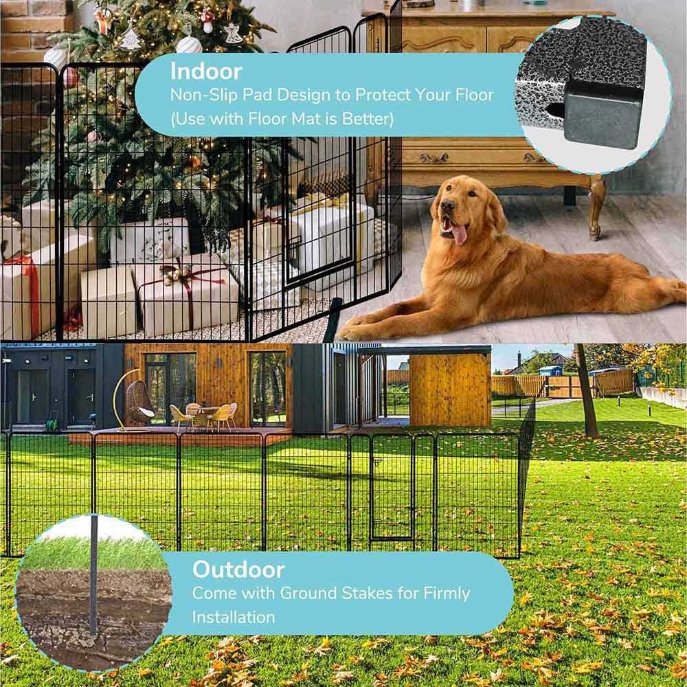 Yescom Pet Playpen Extra Large Dog Exercise Fence Panel Crate - Nail Gallerys