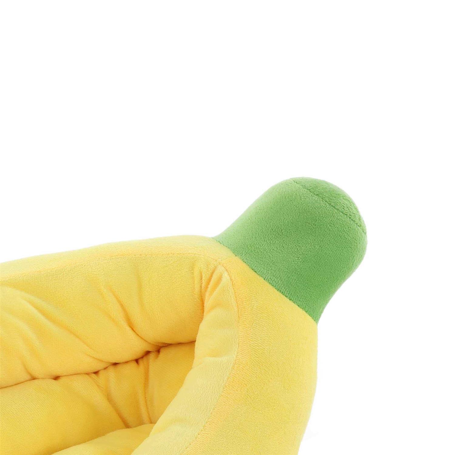 Silicute Dog Bed Cat Bed Pet Bed Comfortable and Washable in Banana Shape and Color w/Removable Cushion - Nail Gallerys