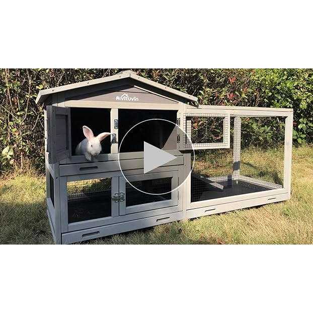 Aivituvin Rabbit Hutch Indoor 62 Cage Outdoor Chicken Coop Guinea Pig Cage on Wheels Bunny Cage with 3 Deep No Leakage Pull Out Tray,Waterproof - Nail Gallerys