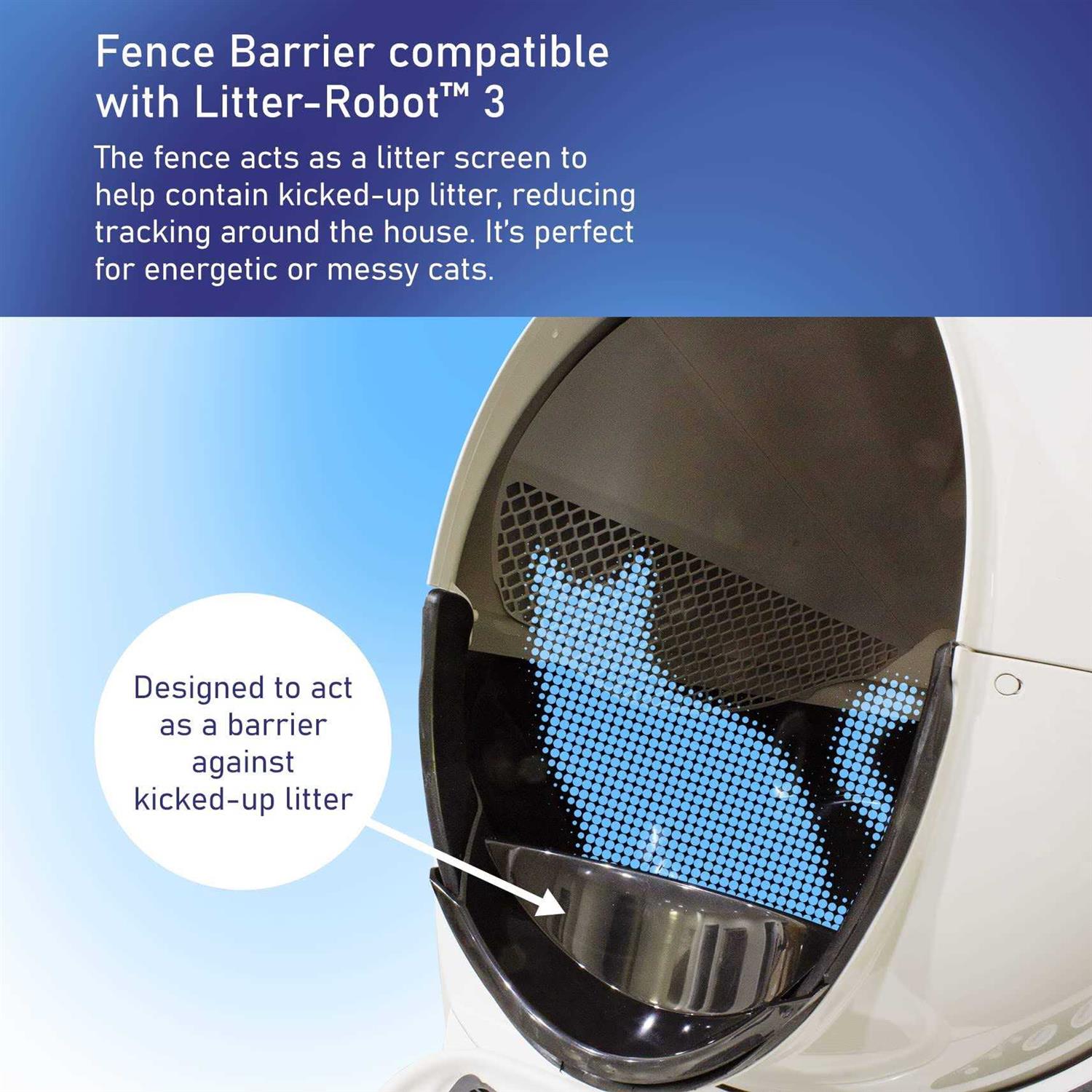 Pet Standard Fence/Litter Barrier Compatible with Litter-Robot 3 Connect, Reduces Tracking, Helps Contain Kicked-Up Litter and Prevent Messes - Nail Gallerys