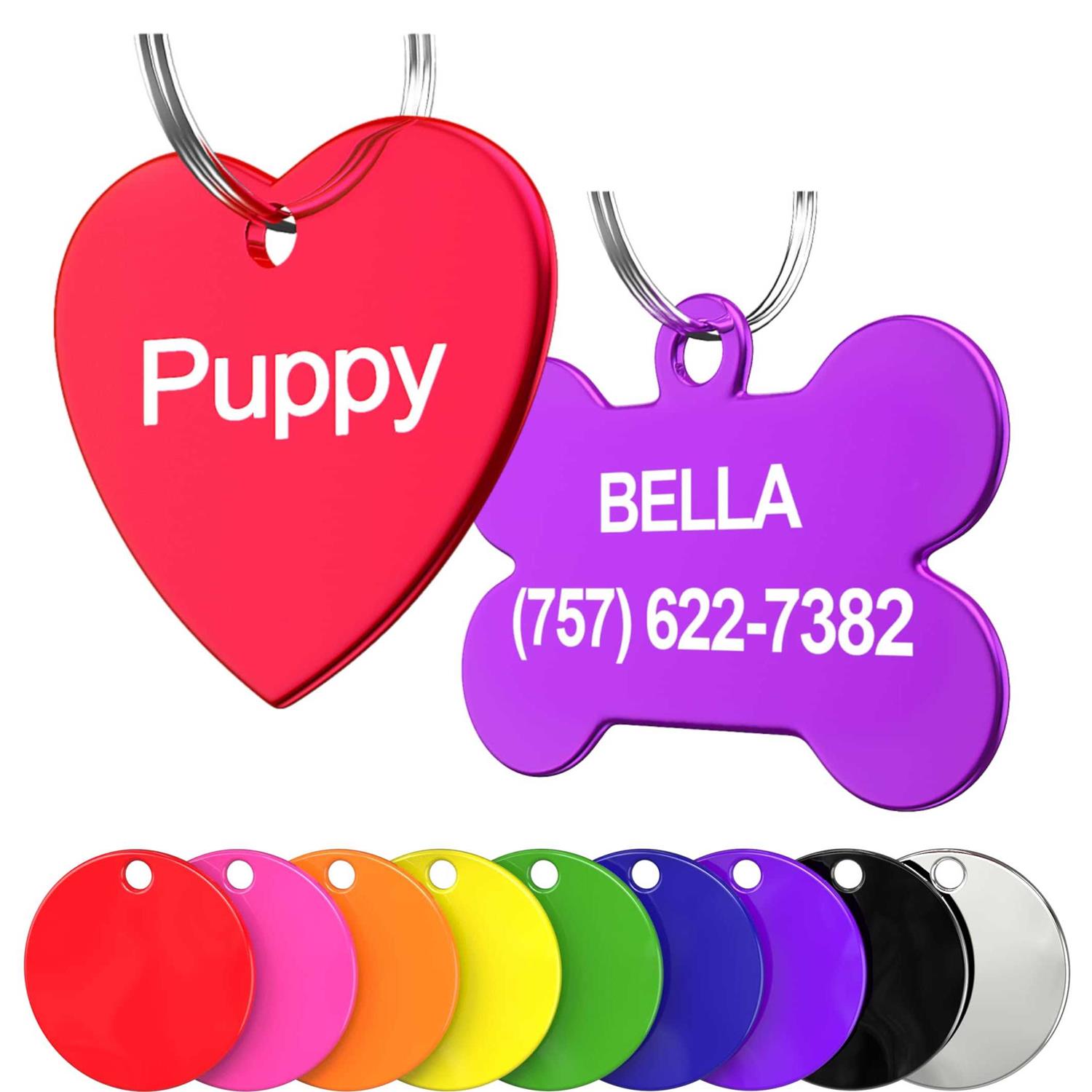 Pet ID Tag Custom for Dog Cat Personalized Many Shapes and Colors to Choose from - Nail Gallerys