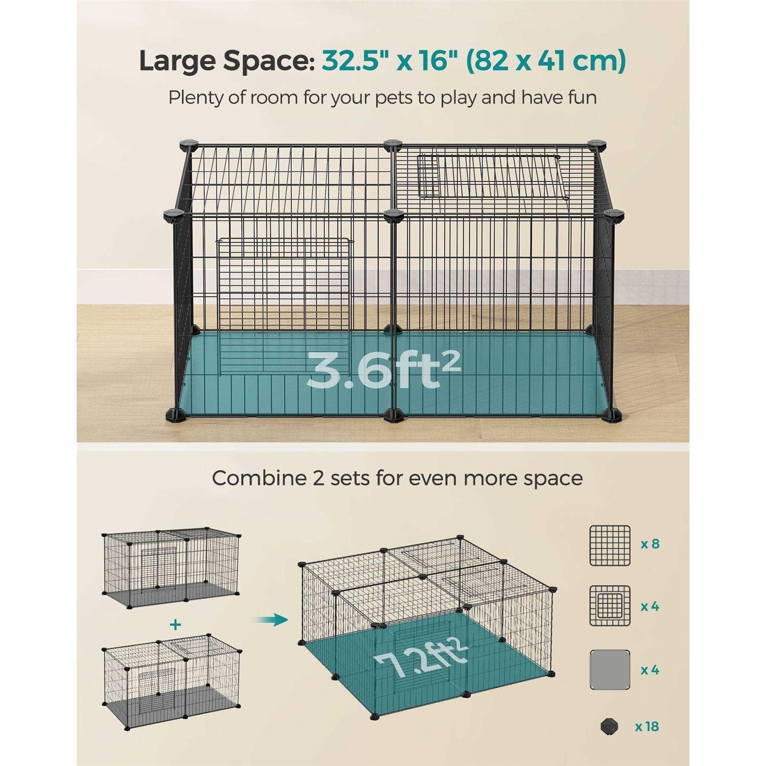 SONGMICS Small Animal Playpen with Top and Base - Nail Gallerys
