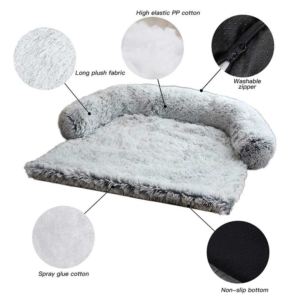 MoonxHome Pet Couch Protector for Dog with Memory Foam Neck Bolster, Universal Pet Furniture Cover, Sofa Bed Cover, Plush Dog Bed and More for Dogs and Cats - Nail Gallerys