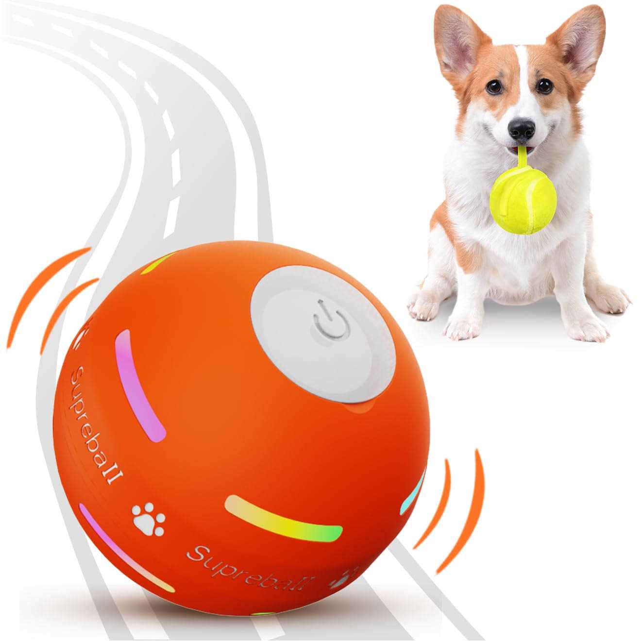 PetDroid Interactive Dog Toys Dog Ball Durable Motion Activated Automatic Rolling Ball Toys for Puppy/Small/Medium/large Dogs,US - Nail Gallerys