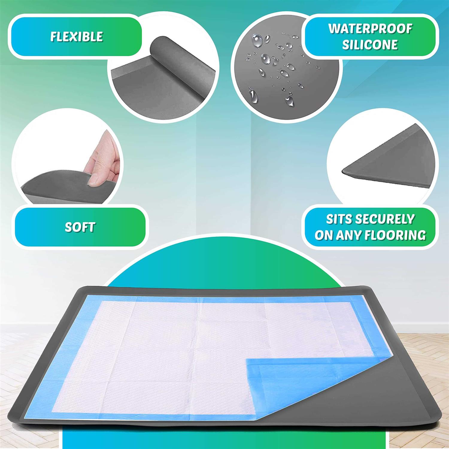 Skywin Puppy Pad Holder Tray No Spill Pee Pad Holder for Dogs Pee Pad Holder Works with Most Training Pads, Easy to Clean and Store - Nail Gallerys